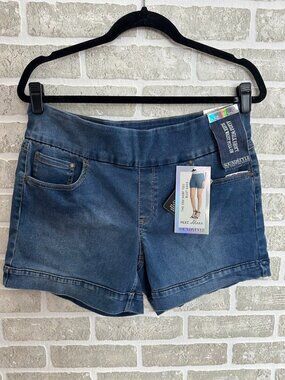 Soundstyle Pull On Denim Shorts Women Large Stretch Blue Slimming NWT